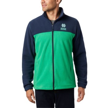 Columbia Muške Jakne - Collegiate Flanker III Fleece - Notre Dame Tamnoplave Zelene | YDVI-09756